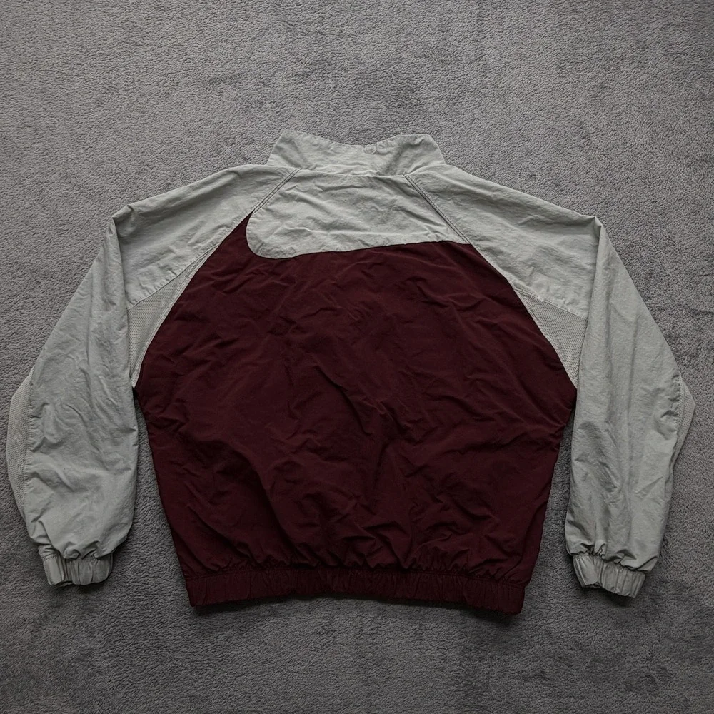 Nike Jacket Youth XL‎ Burgundy Swoosh Full Zip Windbreaker Colorblock FN9134-619